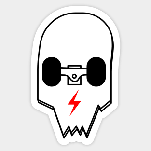 Broken Skateboard Skull V2 Sticker